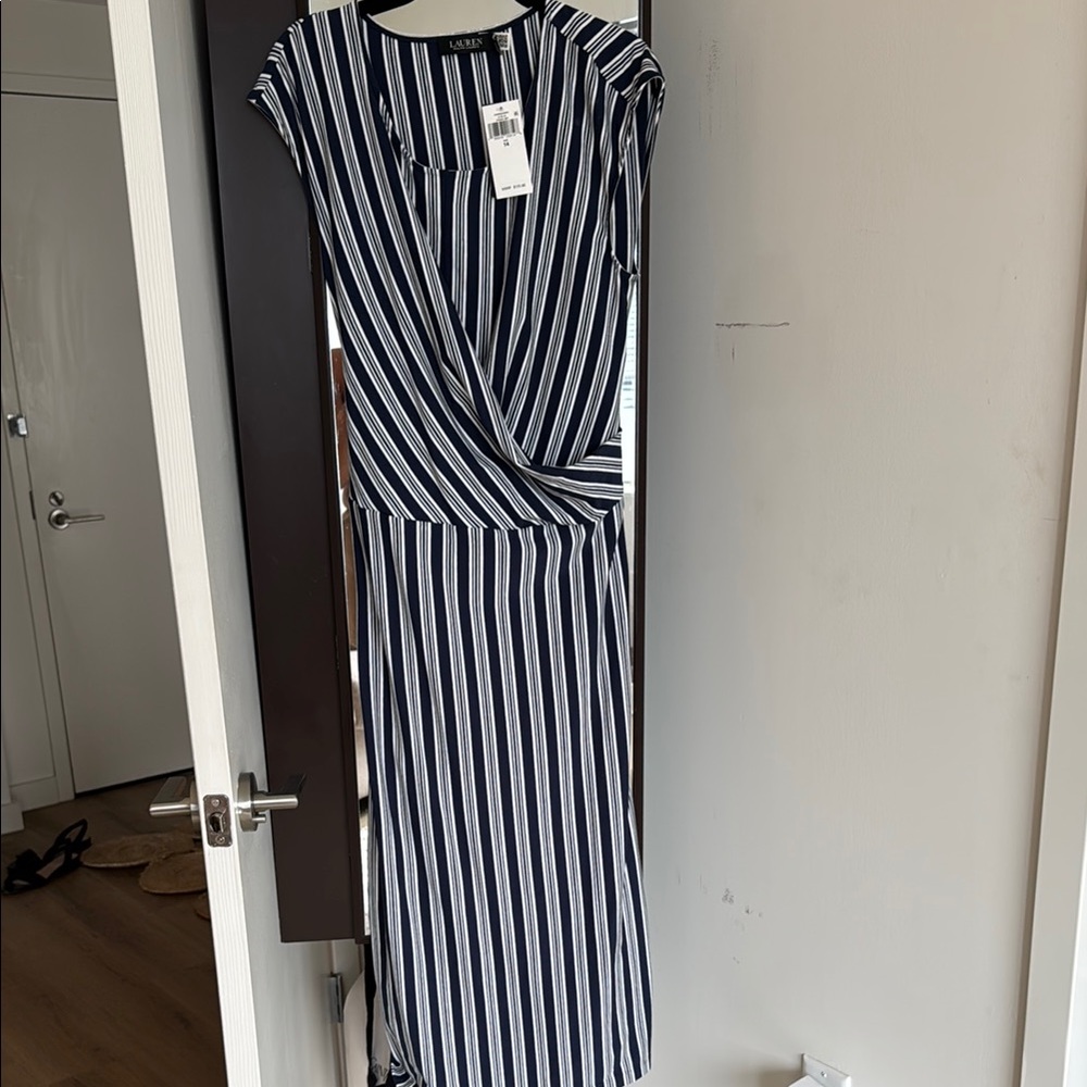 Striped Belted Jersey Dress - Picture 4 of 6